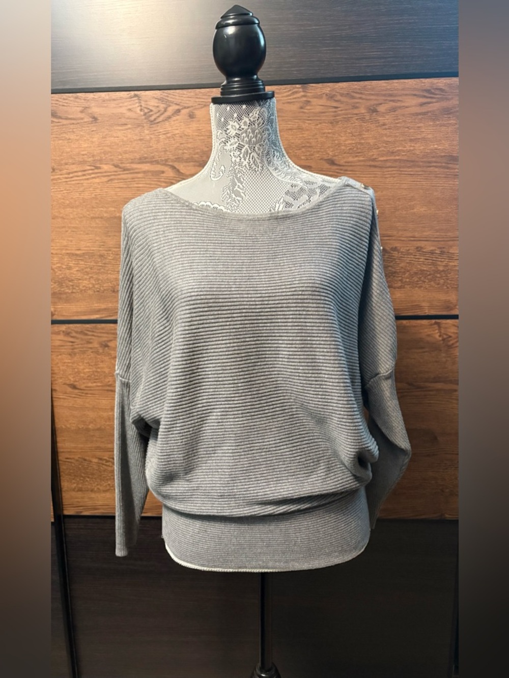 Guess Gray Women's Sweater with Button Accents